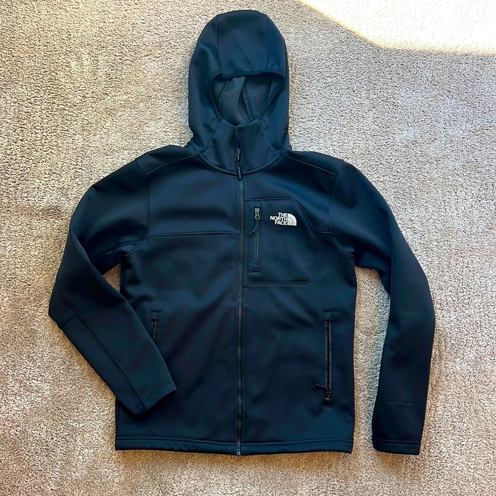The North Face Apex Hooded Jacket Grey Small Men’s. Windfall and fleece inside